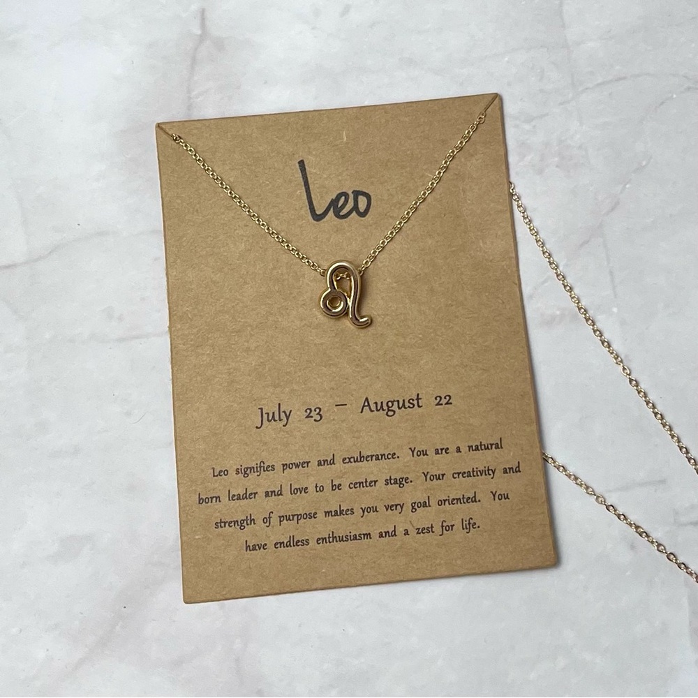Leo Zodiac Gold Tone Fashion Necklace